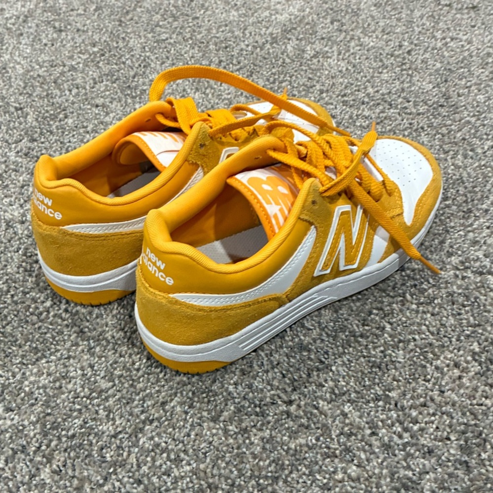 New Balance Kids' Deep Yellow and White Sneakers Size 4.5